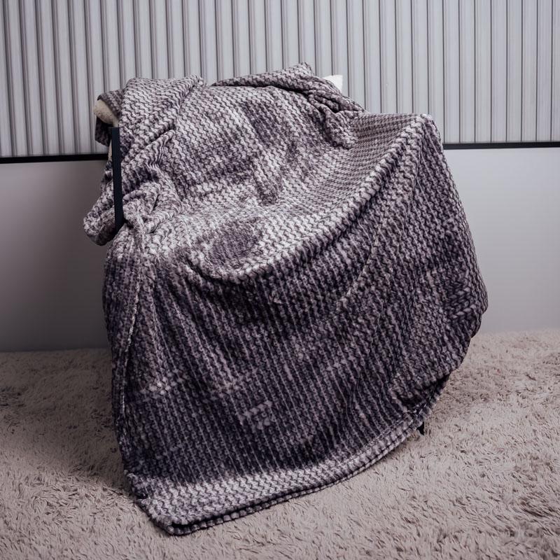 Велюровий плед Хвиля євро Темно-сірий (9259) - фото 1 Велюровий плед Хвиля євро Темно-сірий (9259) - фото 1