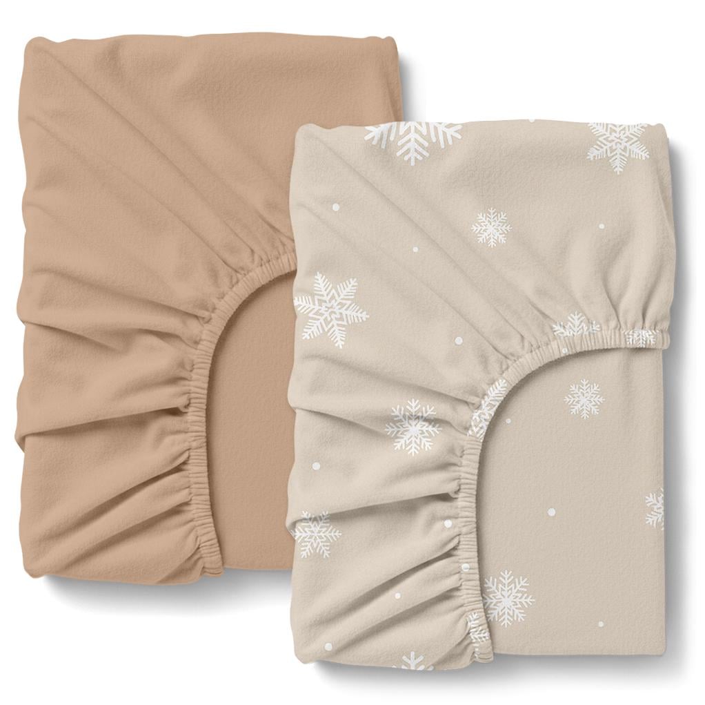 Простирадло на гумці Cosas BEIGE SNOW фланель 90х200х20 см 2 шт. (4822052486030)