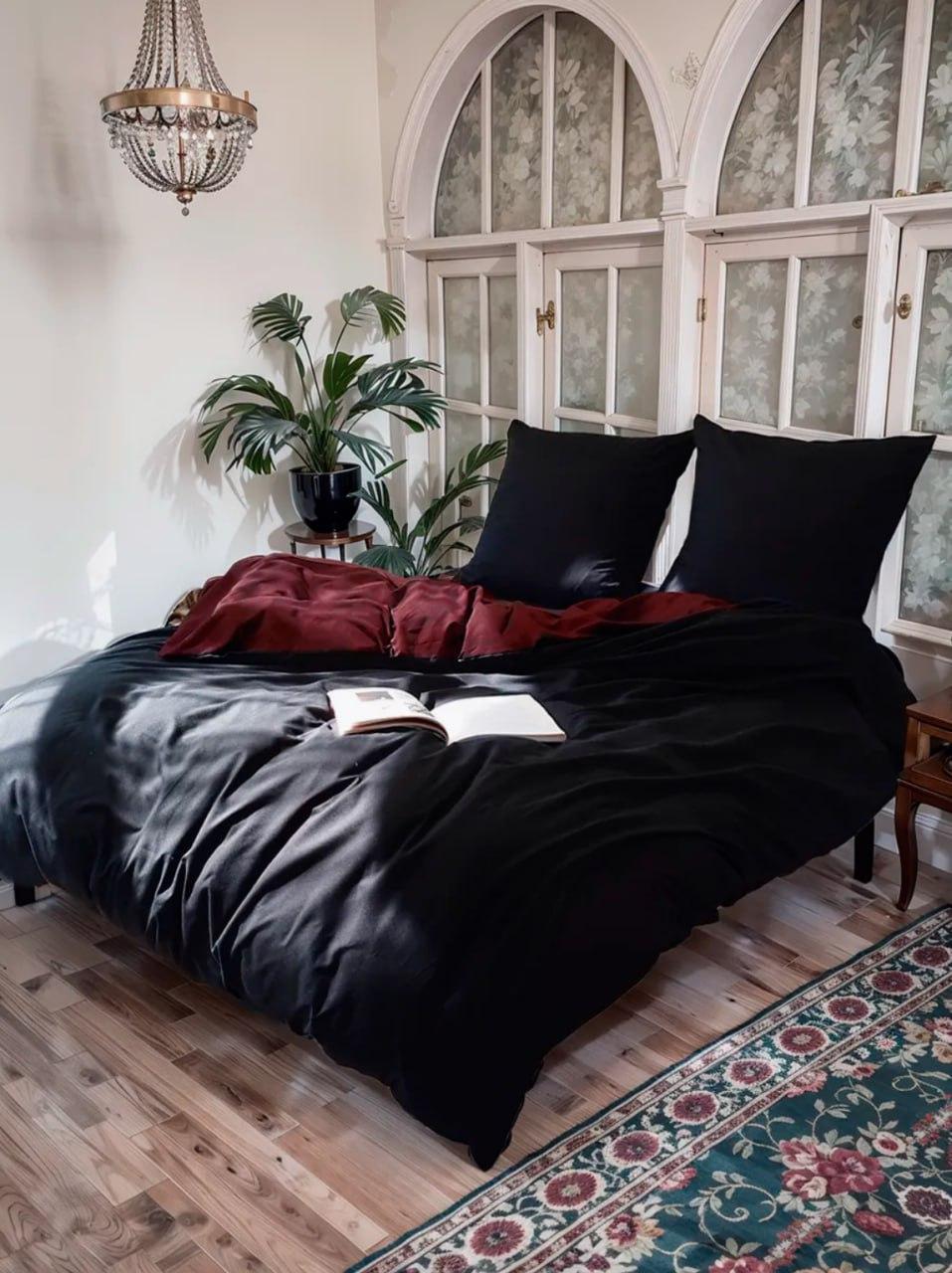 Постільна білизна гіпоалергенна Євро 200х220 наволочка 50х70 2шт Чорно червоний (П4К-Post-ukr-0014-03) - фото 6 Постільна білизна гіпоалергенна Євро 200х220 наволочка 50х70 2шт Чорно червоний (П4К-Post-ukr-0014-03) - фото 6