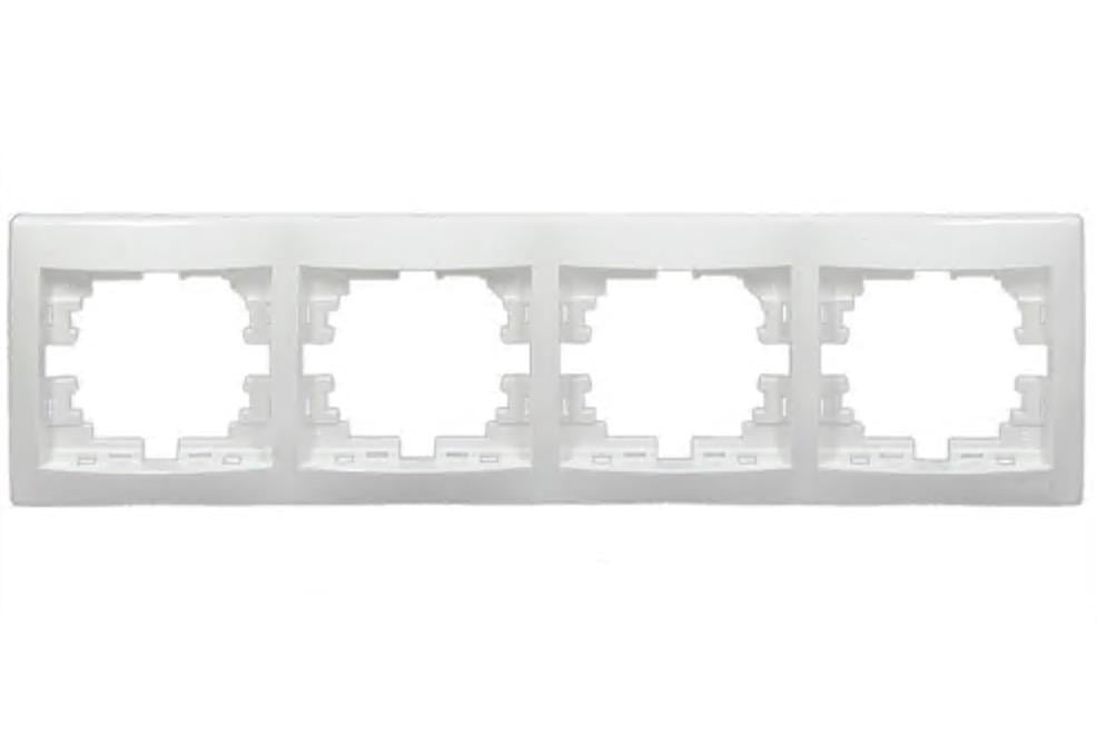 Рамка чотиримісна горизонтальна Lezard Mira Білий (00000000567)