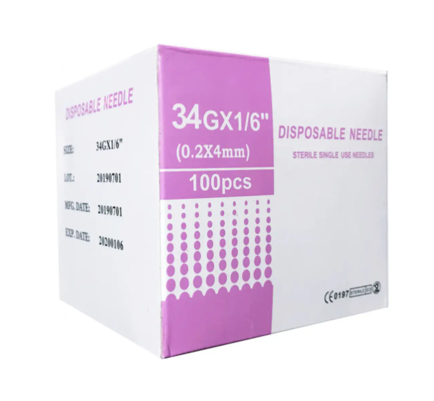 Игла для мезотерапии Disposable needle Japan steel G34 0,2x4 мм (AN001378)