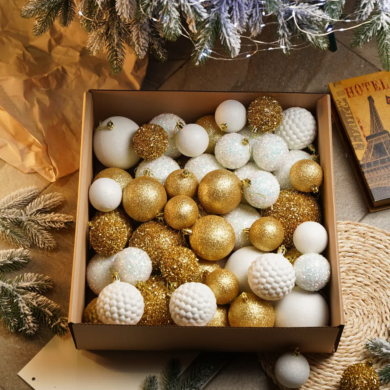 Набір куль новорічних Блиск 40 шт. (Блиск зол.) - фото 2