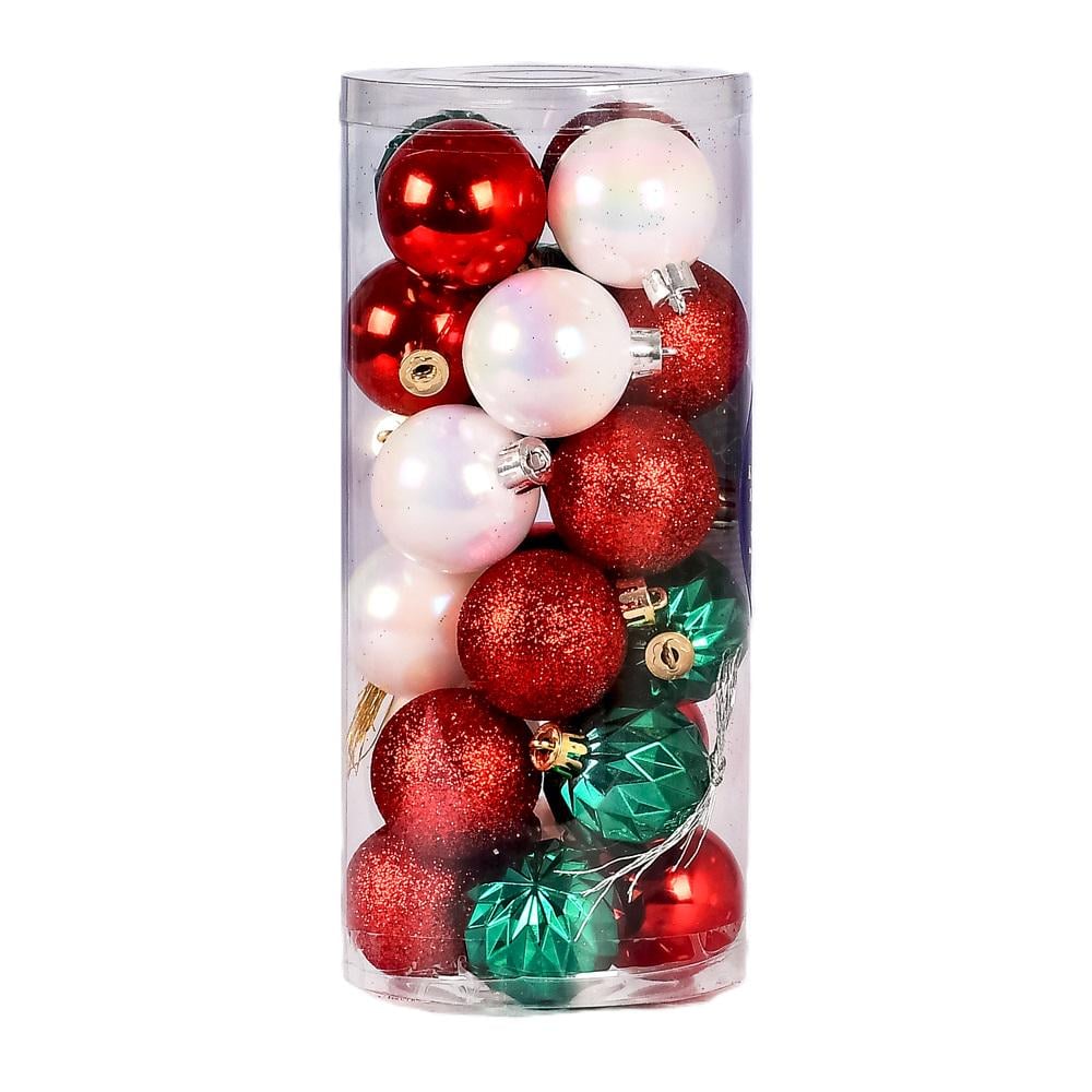 Елочные новогодние шарики 9570 пластиковые 4 см в 24 шт (607930)