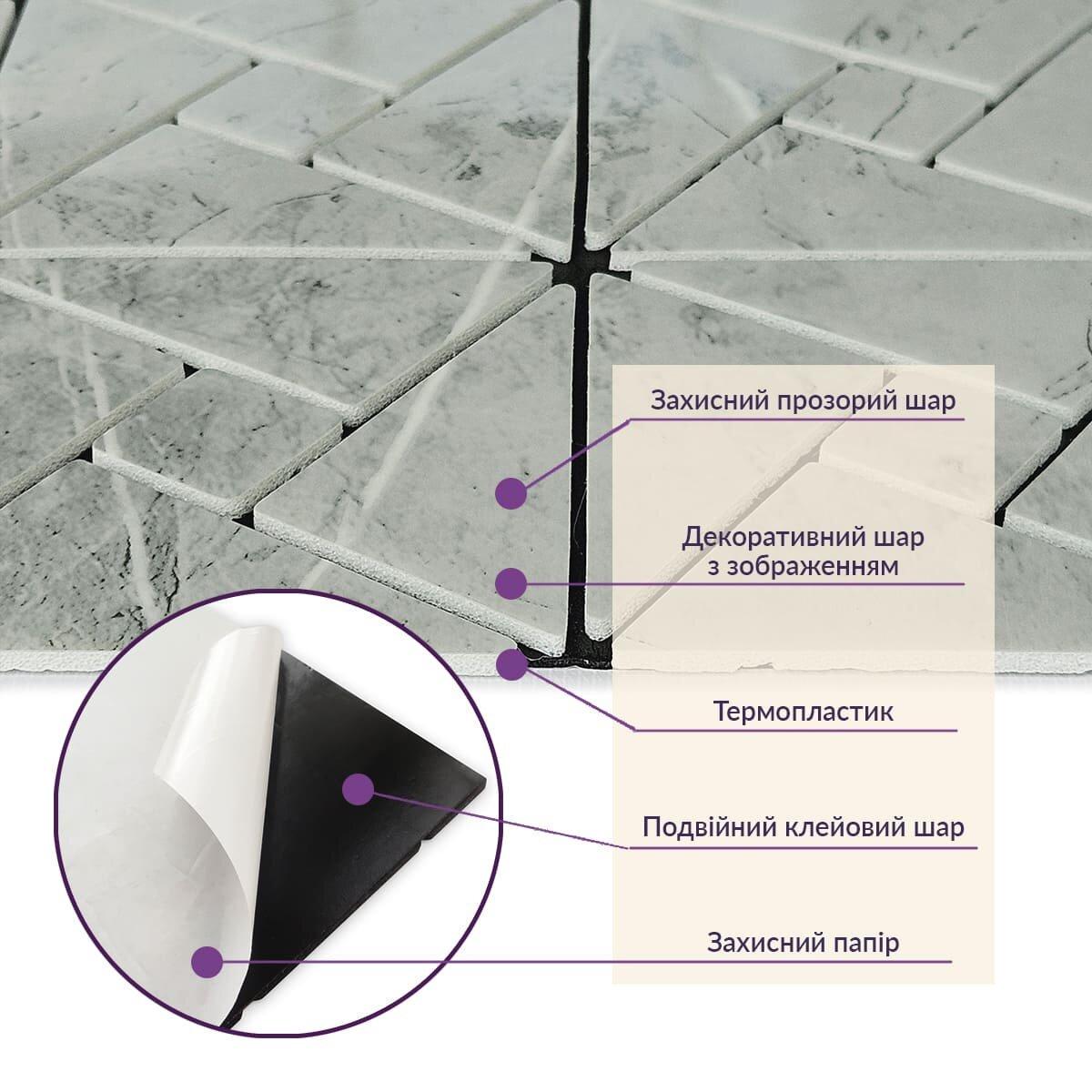 Мозаика самоклеящаяся 300х300х4 мм (SW-00002452) - фото 4 Мозаика самоклеящаяся 300х300х4 мм (SW-00002452) - фото 4