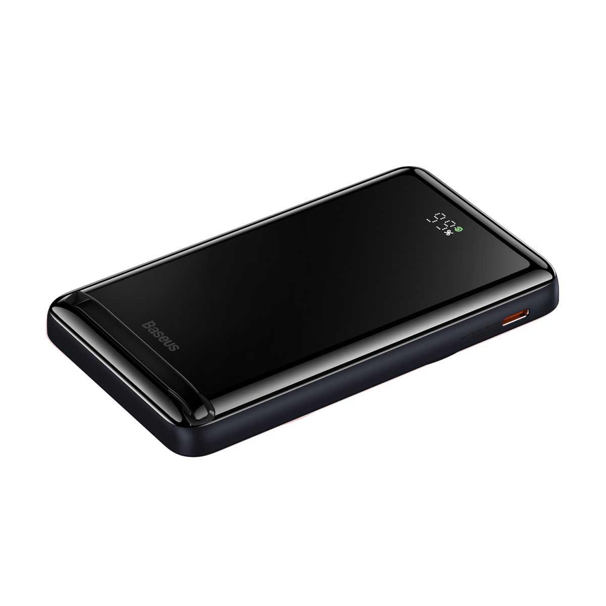 Повербанк BASEUS Magnetic Bracket Wireless Fast Charge 20W 10000 mAh Black (PPCX000003) - фото 7