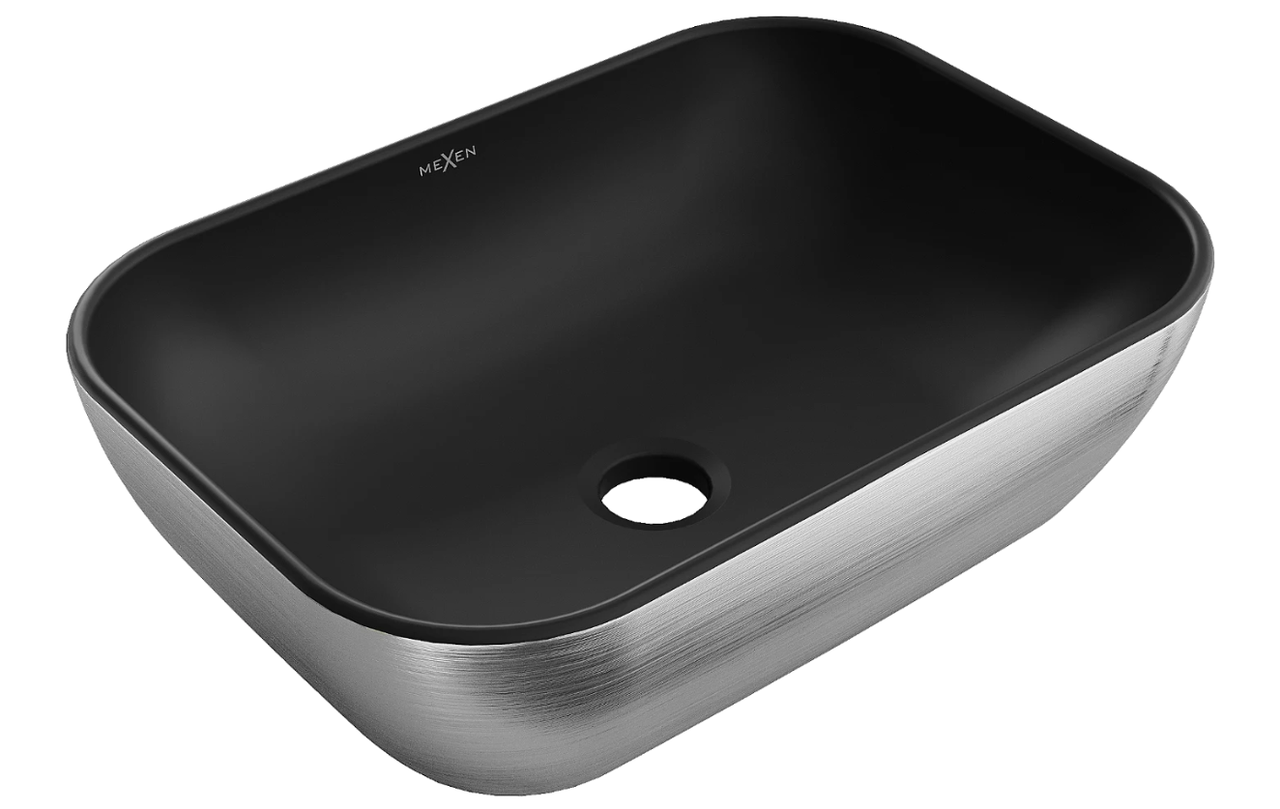 Умывальник накладной Mexen RITA Silver brushed Black Matt (2810373394)