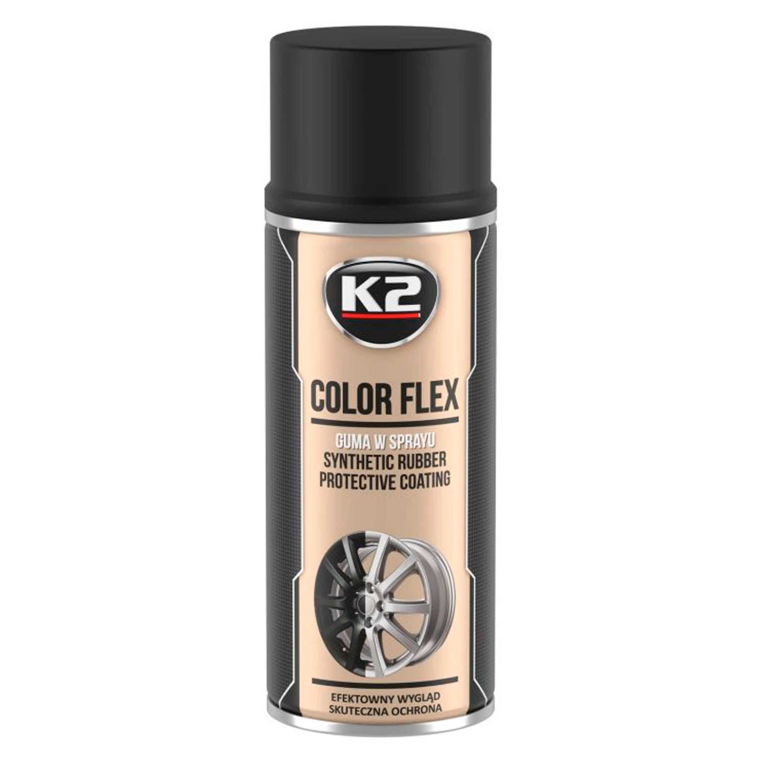 Фарба з ефектом Рідка гума K2 COLOR FLEX RUBBER 400 мл Чорний матовий (K20824)