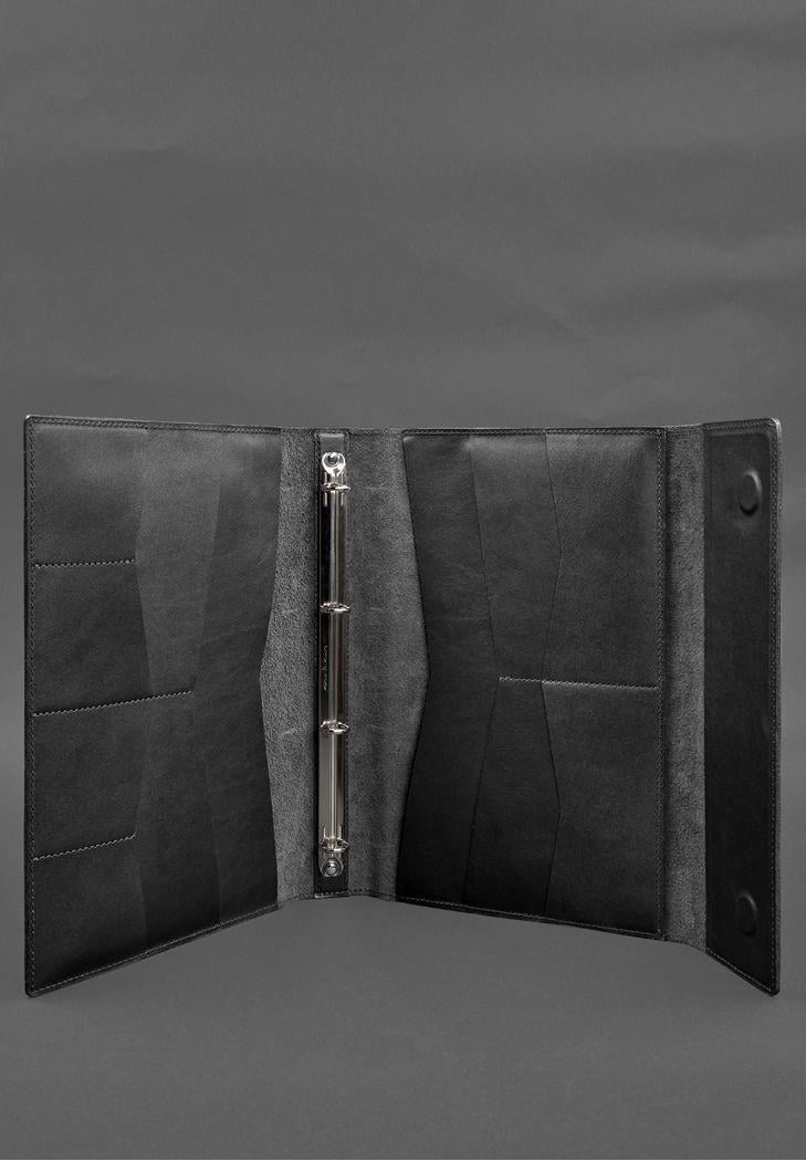 Папка кожаная для документов семейная А4 на сегрегаторе с файлами Черный (A-028627) - фото 8 Папка кожаная для документов семейная А4 на сегрегаторе с файлами Черный (A-028627) - фото 8