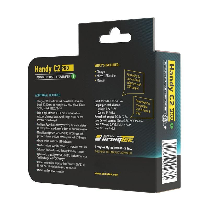 Зарядное устройство Armytek Handy C2 Pro (23945279) - фото 8 Зарядное устройство Armytek Handy C2 Pro (23945279) - фото 8