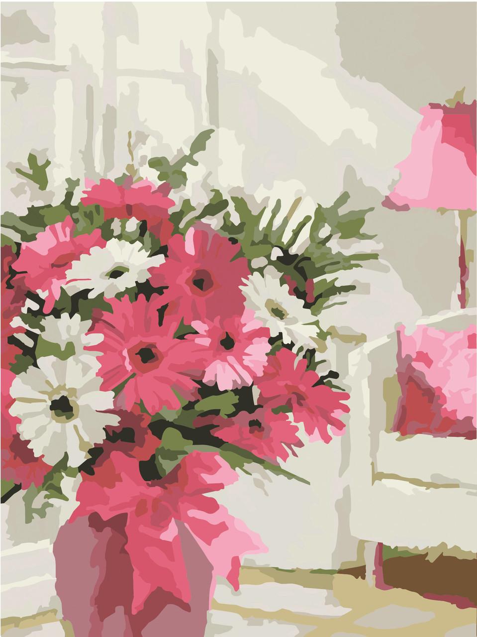 Картина по номерам Идейка Яркие герберы 30x40 см (skl-КНО2919)