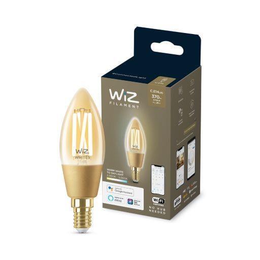 Лампа розумна філаментна WiZ E14 4.9W 25W 370Lm C35 2000-5000K Wi-Fi (ERC-929003017701)