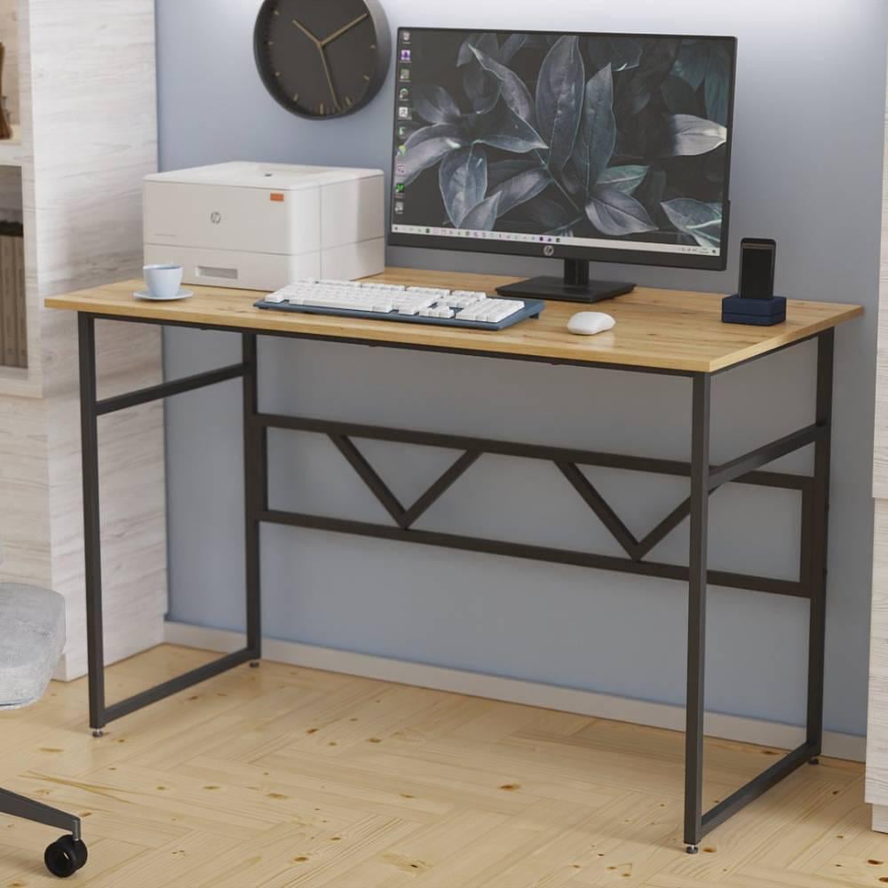 Компьютерный стол Ferrum-decor Райан ДСП 16 мм 75x100x60 см Черный/Дуб Сан-Марино (FRD-103674)