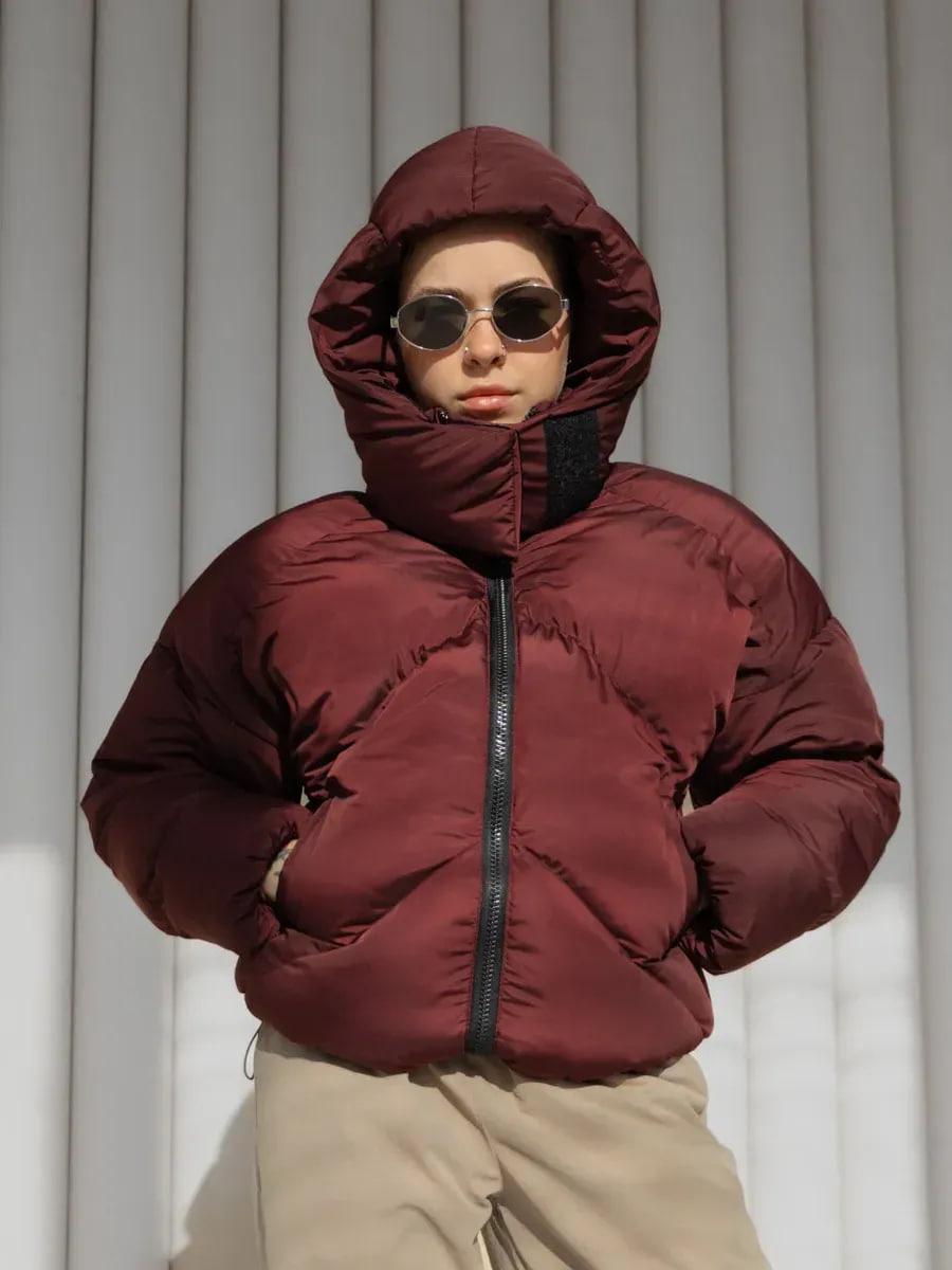 Пуховик жіночий Quadro зимовий до -15°С з капюшоном оверсайз L/XL Бордовий (26531/5/2) - фото 9 Пуховик жіночий Quadro зимовий до -15°С з капюшоном оверсайз L/XL Бордовий (26531/5/2) - фото 9