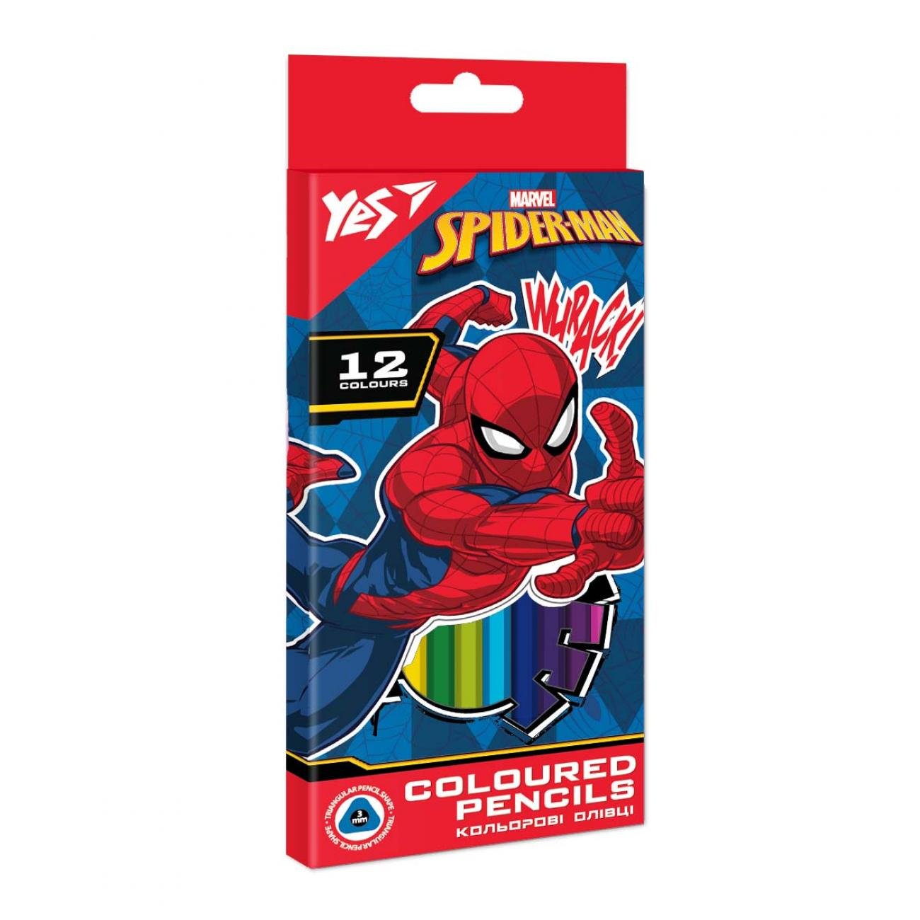 Олівці кольорові YES Marvel Spiderman 12 кольорів (MTT-163084)