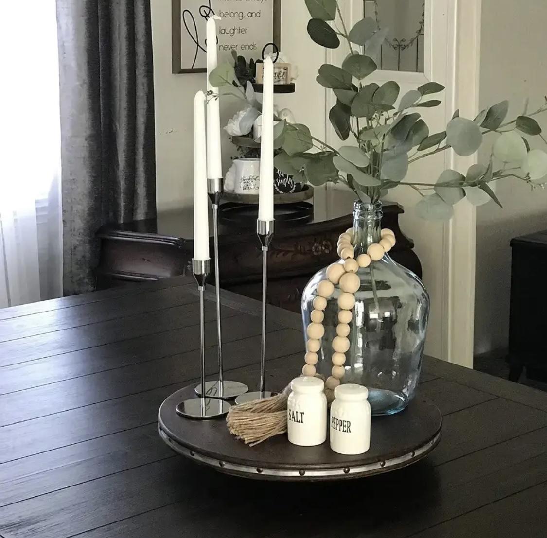 Набір підсвічників металеві 3 шт. 32х27х22 см Сріблястий (91372) - фото 6