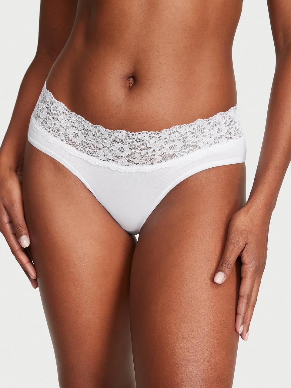 Трусики женские Victoria's Secret Lace-Waist XL Белый (2381746612)