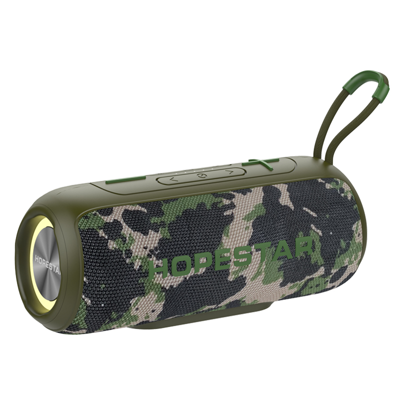Колонка беспроводная Hopestar P26-WS с подсветкой MicroSD FM IPX6 Камуфляж (82405efb)