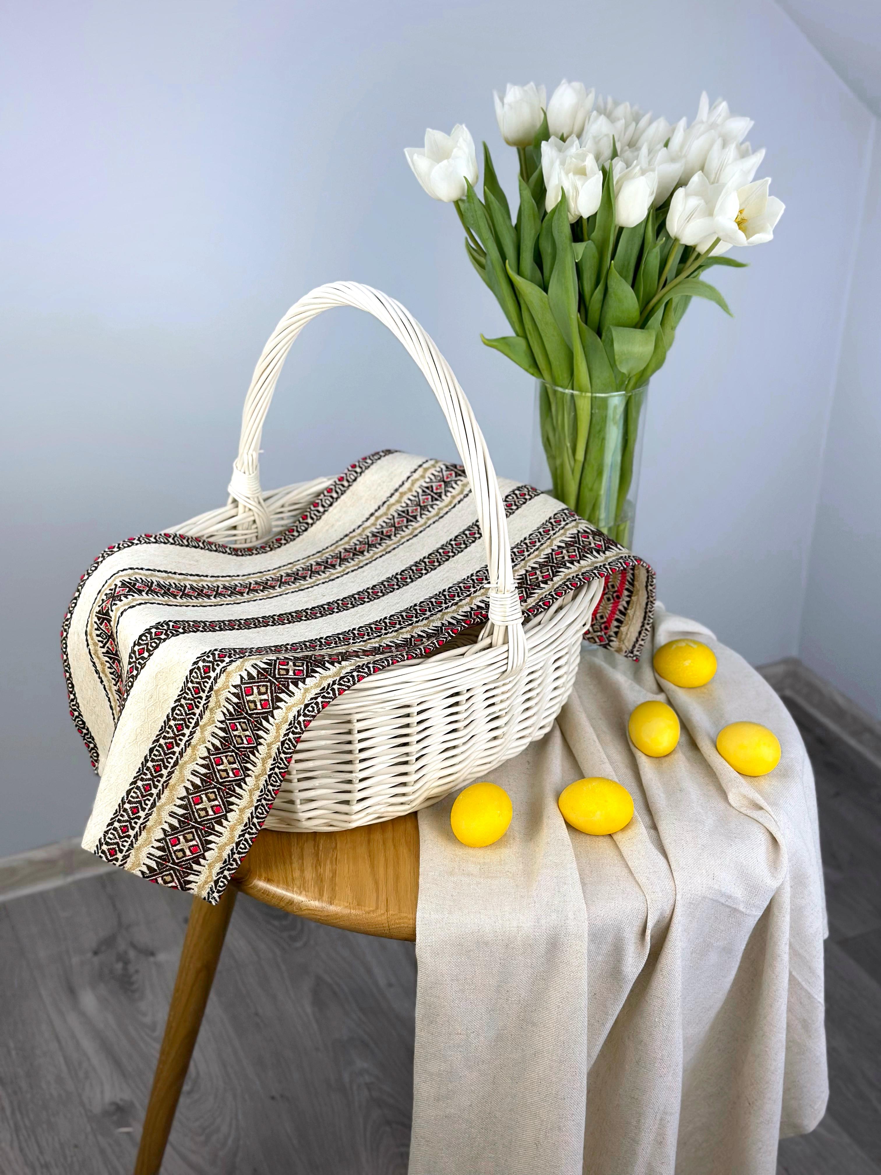 Полотенце пасхальное для корзины Святогор льняное 70х30 см Красный (4001-20)