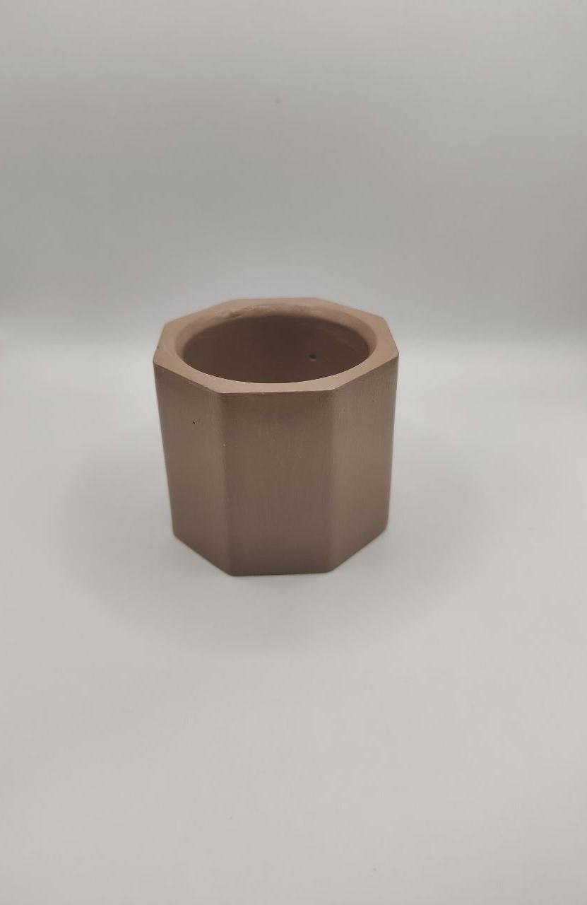 Кашпо гипсовое для свечей и растений 4,7 см Кофе с молоком