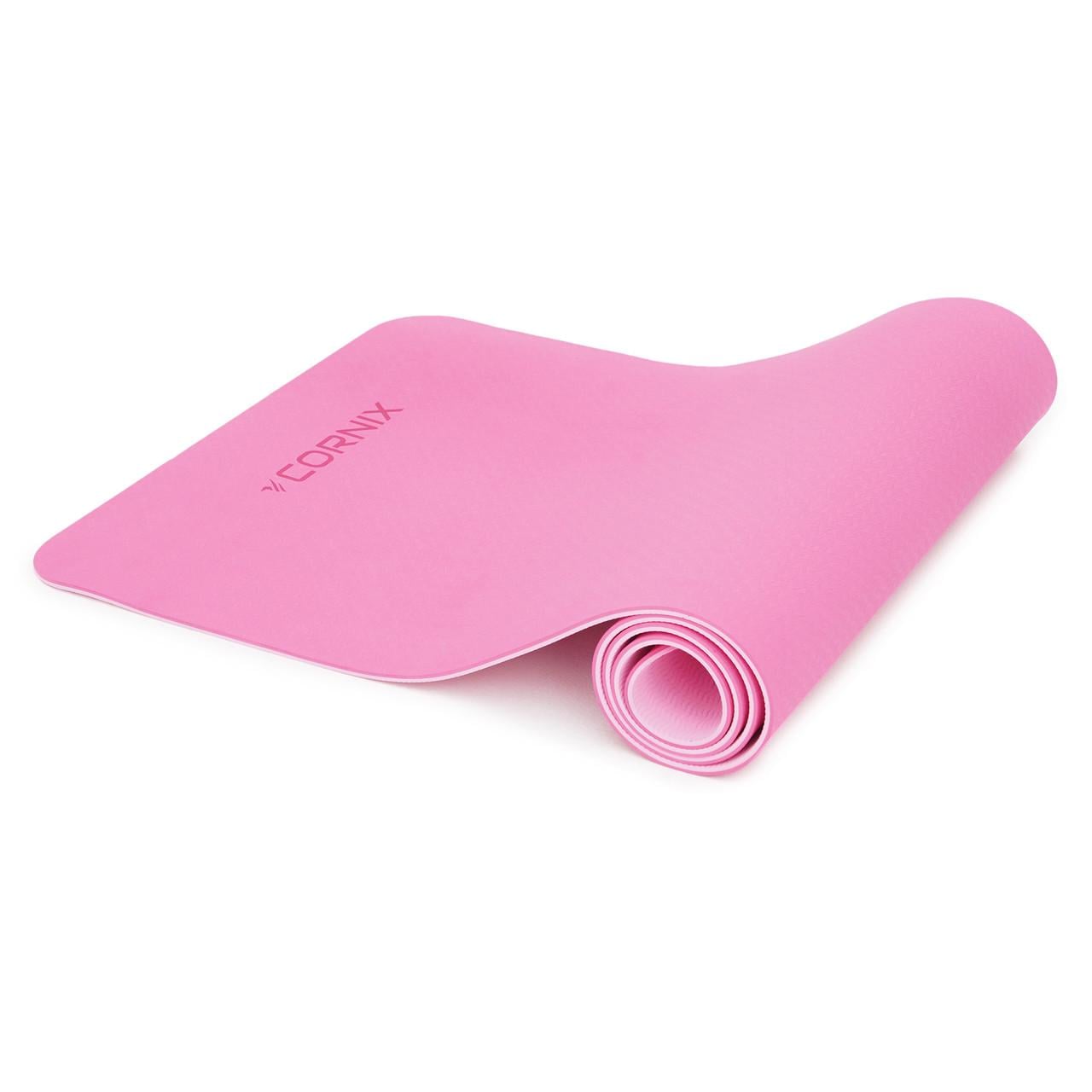 Коврик для фитнеса и йоги Cornix TPE XR-0005 183x61x0,6 см Pink/Rose (25551551)