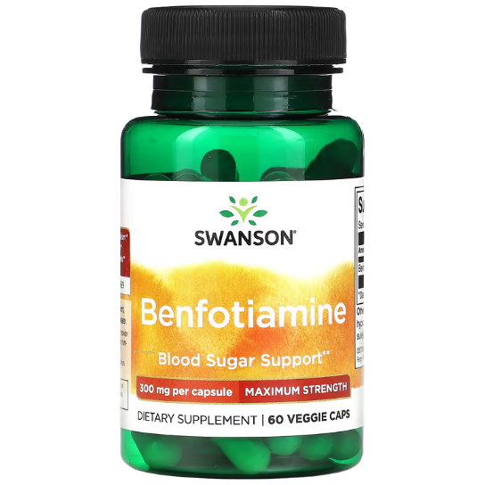 Бенфотиамин Swanson Benfotiamine 300 мг 60 капсул Бенфотиамин Swanson Benfotiamine 300 мг 60 капсул