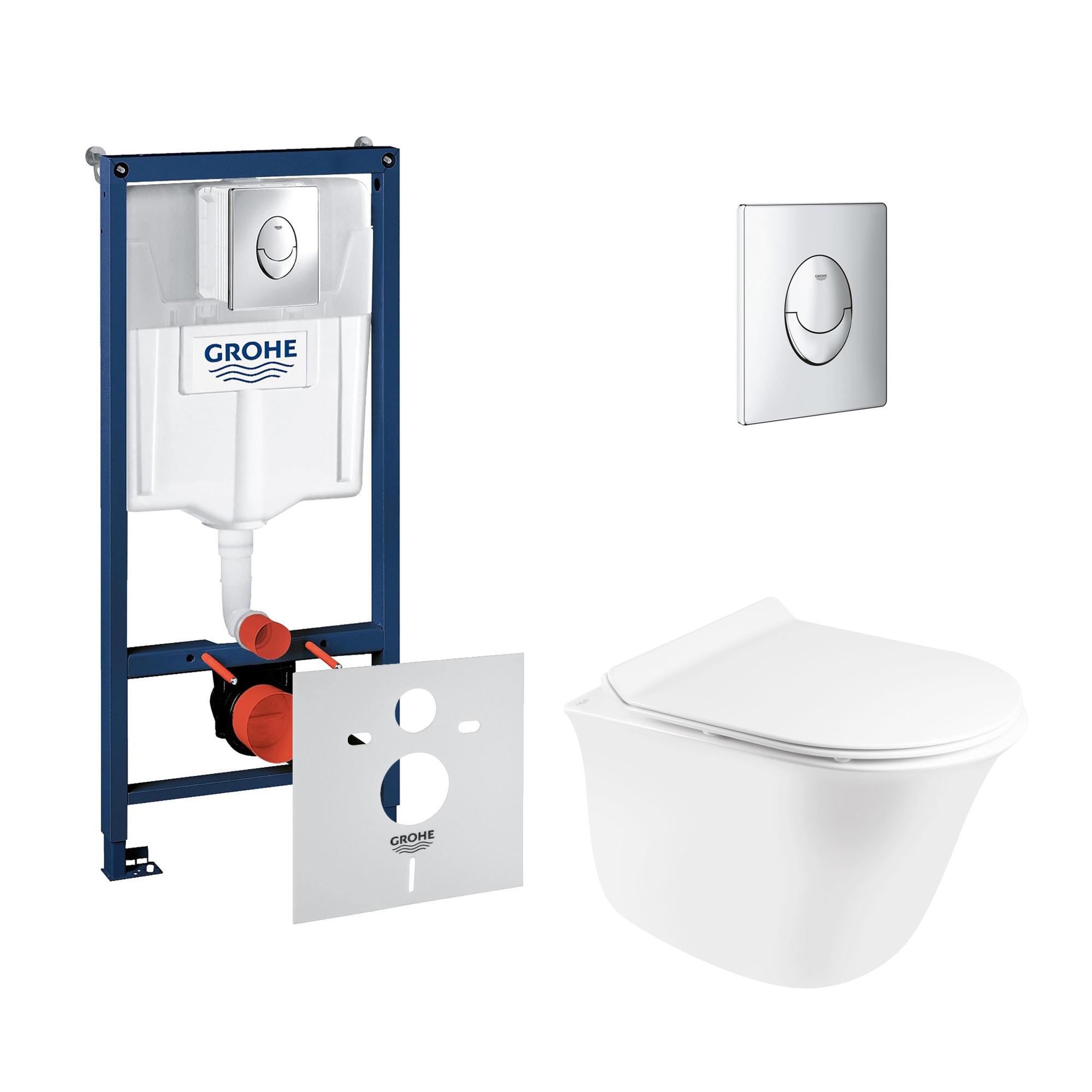 Комплект инсталляции Grohe Rapid SL 38721001QT1833051ERW с унитазом кнопка Хром (116293)