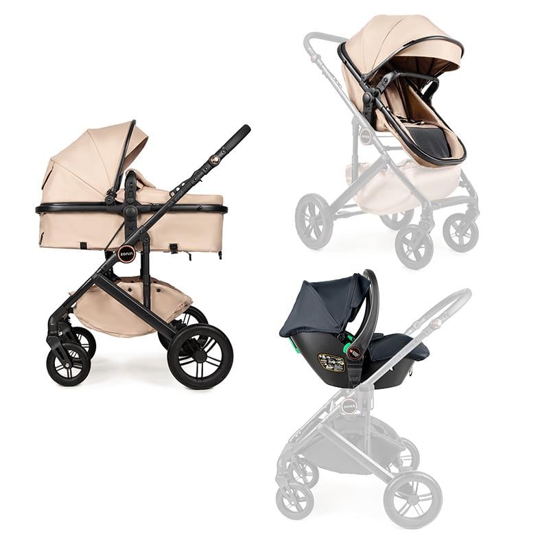 Коляска-трансформер Ninos Ave Light 3в1 с автокреслом 0+ Beige (NAV3V12026LB)