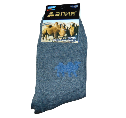Термоноски с верблюжьей шерсти Алия 606 с махрой р. 41-48 Темно-серый (1666392273)