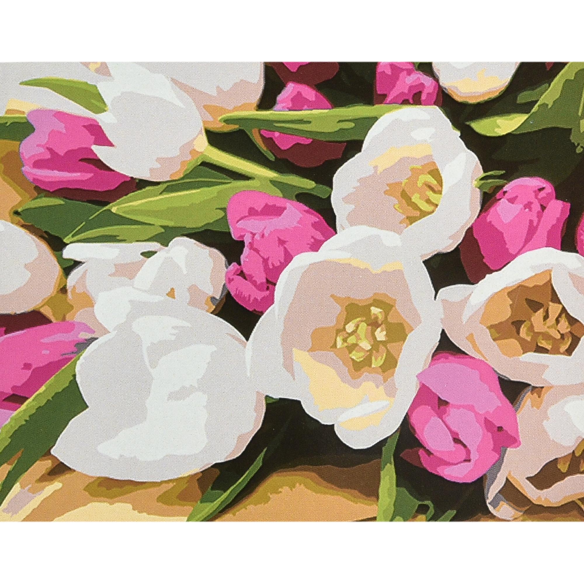 Картина по номерам Strateg Премиум Нежность весны с лаком и уровнем 40x50 см (Str-VA-4677)