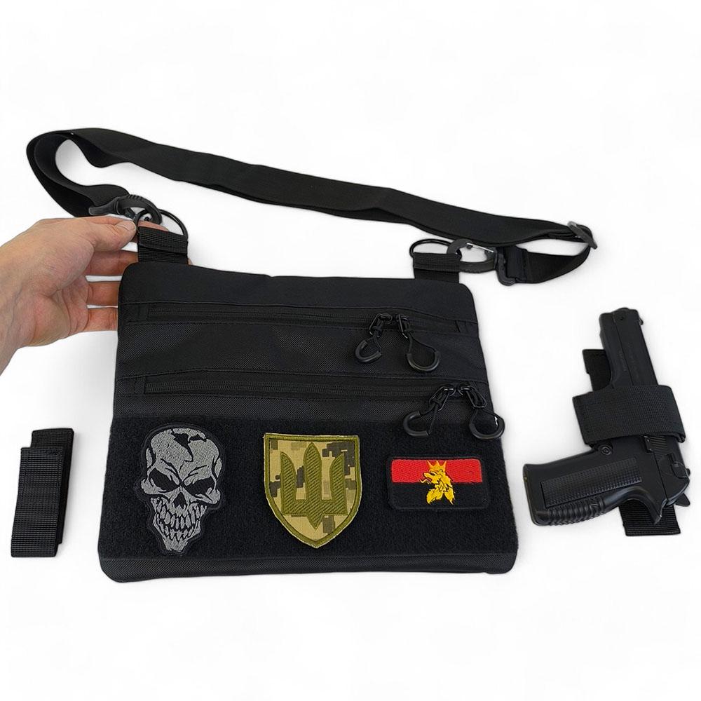 Сумка-кобура мужская 30х24 см Черный (521246) - фото 2 Сумка-кобура мужская 30х24 см Черный (521246) - фото 2