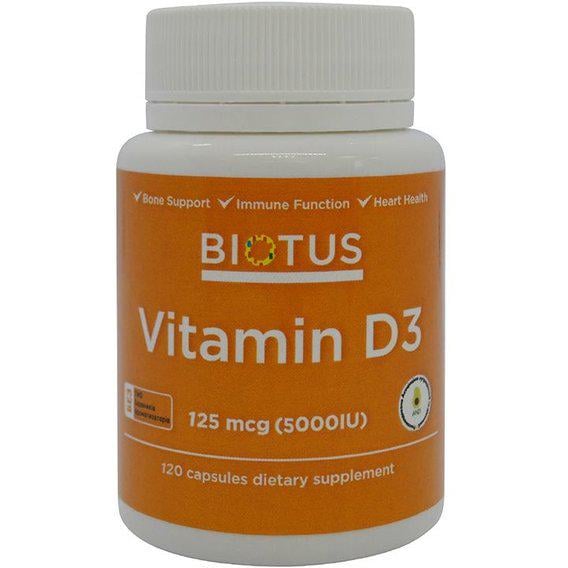 Вітамін D Biotus Vitamin D3 5000 ME 120 Caps (BIO-530098)