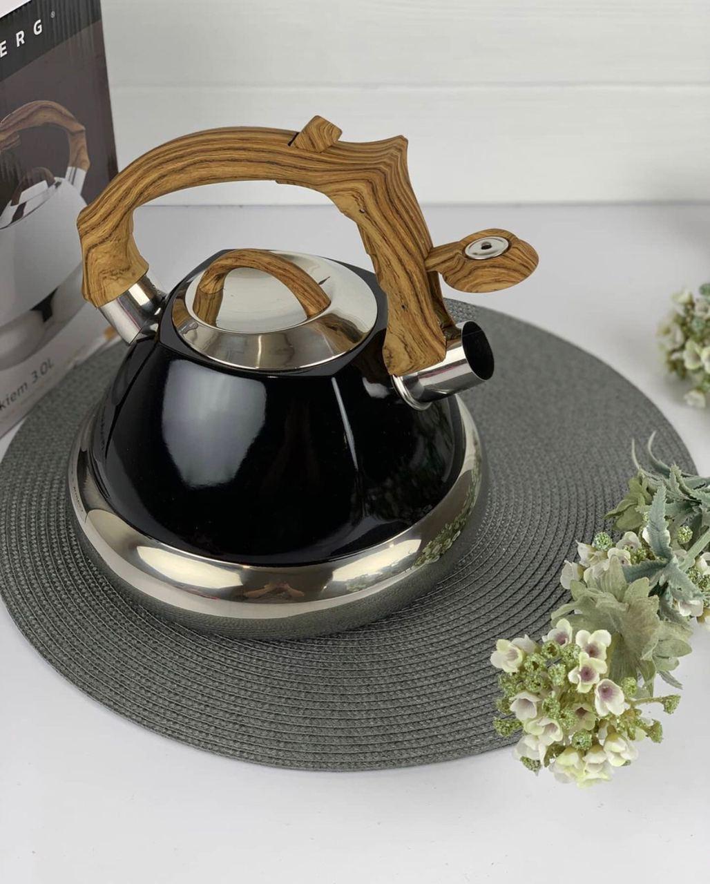 Чайник Edenberg EB-8823 из нержавеющей стали для индукционной плиты 3 л Черный (2530556557) - фото 2 Чайник Edenberg EB-8823 из нержавеющей стали для индукционной плиты 3 л Черный (2530556557) - фото 2