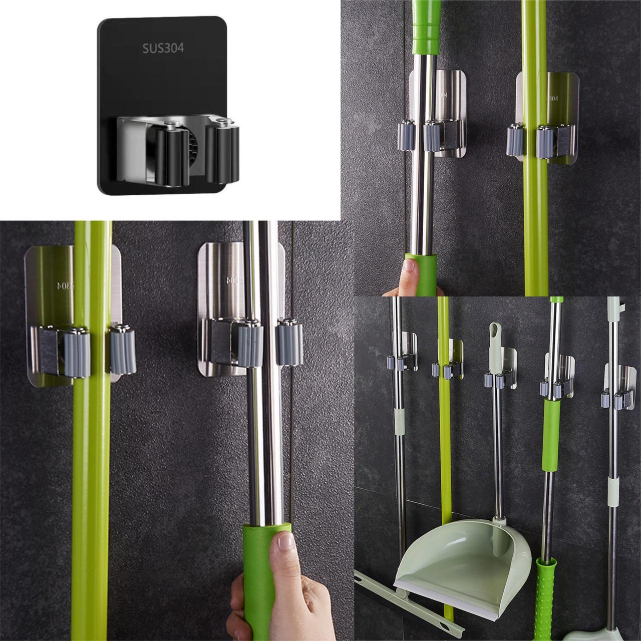 Настенный держатель для швабры SUS304 Black (137810) - фото 8