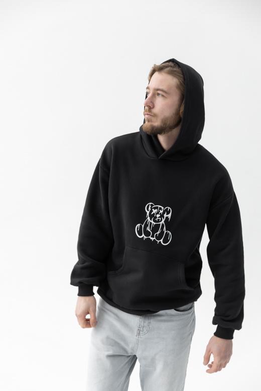 Худі чоловічий GBI Bear Oversized бавовняний S/M Чорний (13418-м)