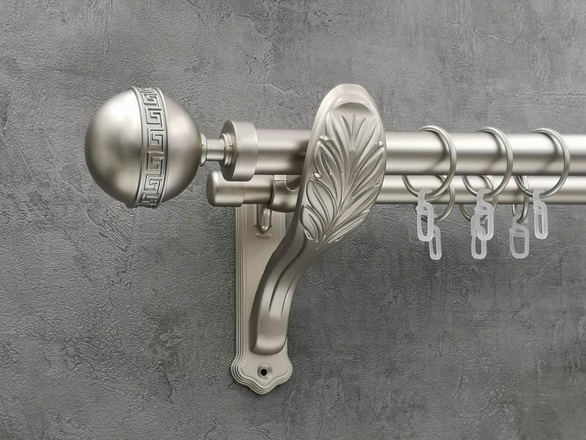 Карниз Quadrum Таврика гладка штанга подвійний ретро 25/19 мм 320 см Сатин (272282006)