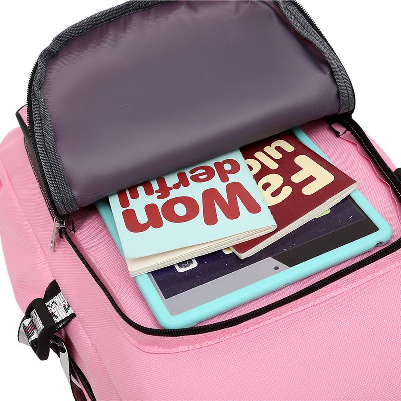 Шкільний рюкзак для дівчинки Harvard з USB-портом/замочком і хутряним помпоном Рожевий (1226011660) - фото 8 Шкільний рюкзак для дівчинки Harvard з USB-портом/замочком і хутряним помпоном Рожевий (1226011660) - фото 8