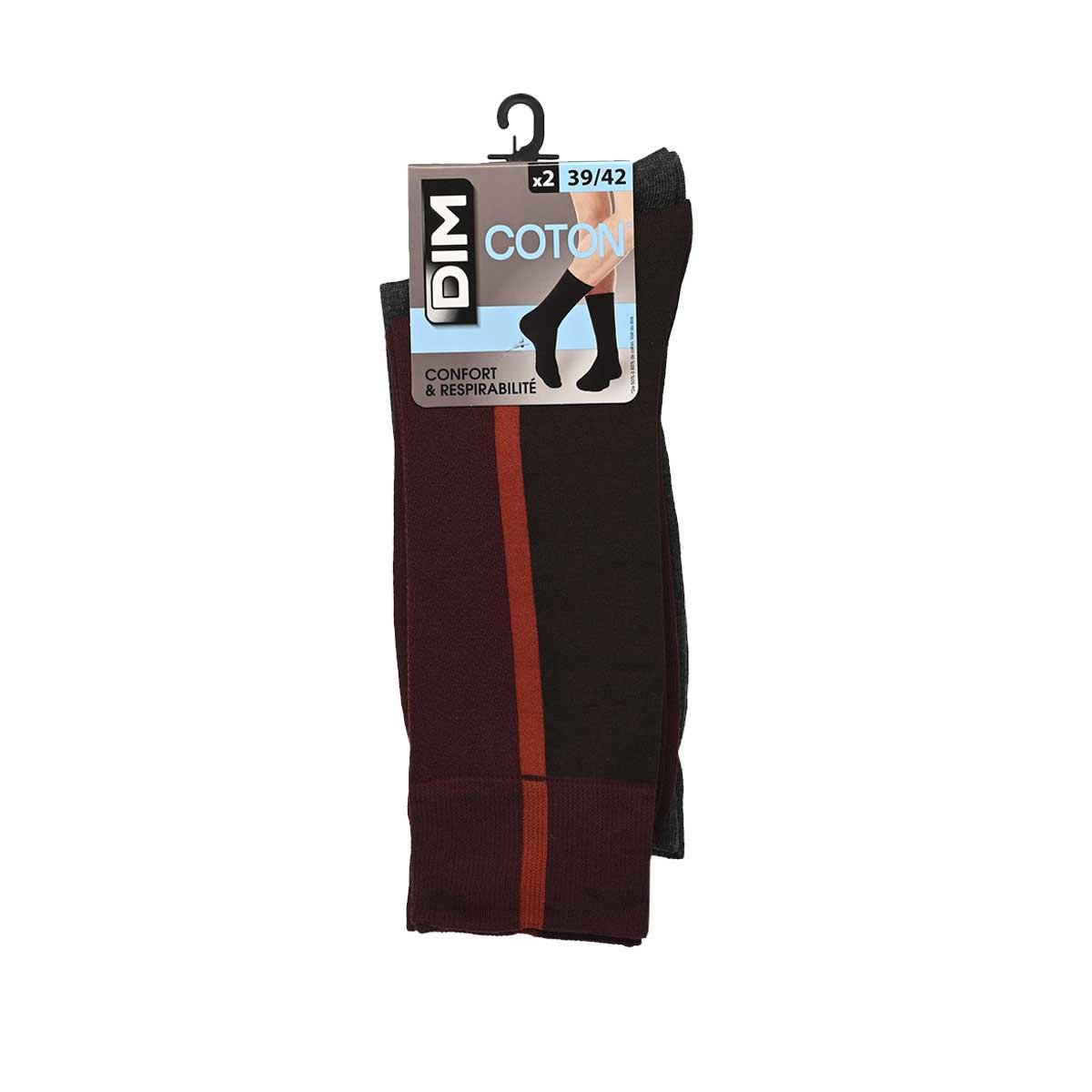 Носки DIM Cotton Style burg/gris 1