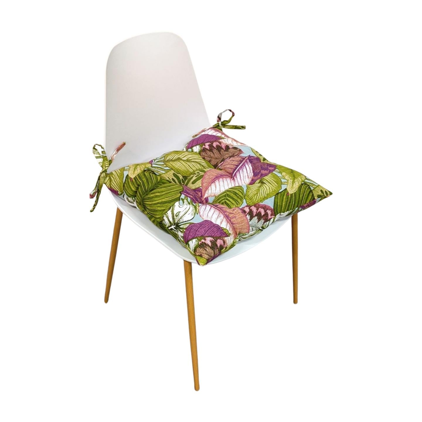 Подушка для стула eGarden NASTYA VERDE холофайбер с завязками 40x40x8 см (5666)