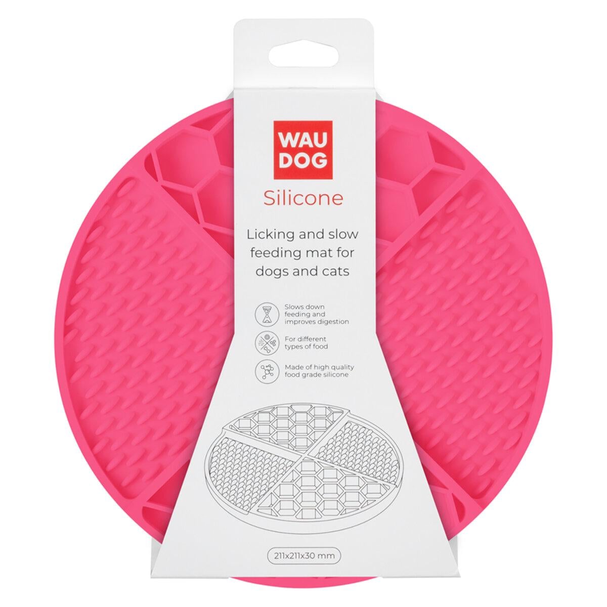 Коврик для слизывания и медленного питания WAUDOG Silicone 211х211х30 мм Розовый