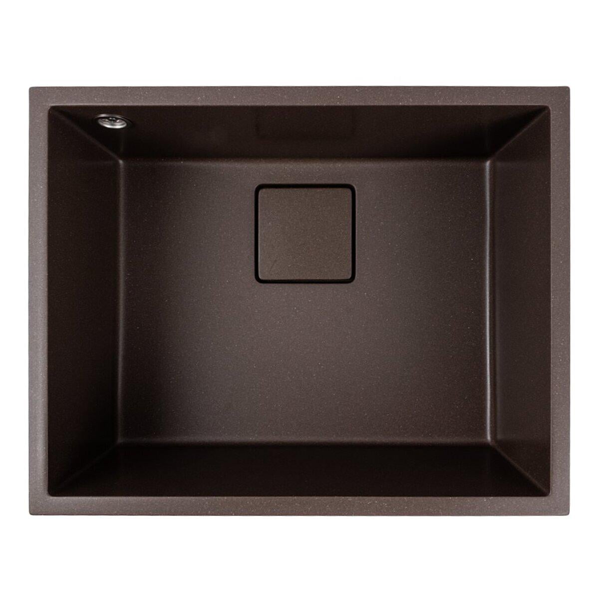 Мойка для кухни гранитная врезная Valeso прямоугольная 540x440 мм Черный металлик (SP000051497)