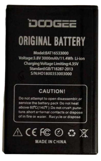 Акумуляторна батарея для Doogee X9 Mini 2500 mAh (000042999)