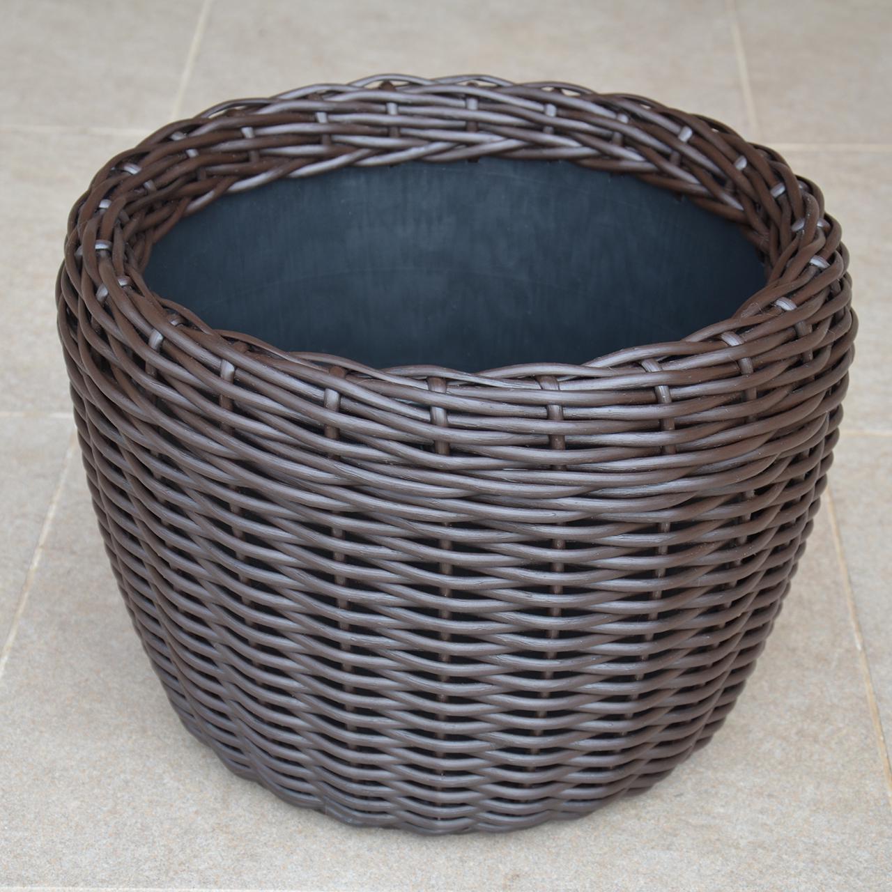 Кашпо для рослин з штучного ротангу 16 л Венге (11717417) - фото 5