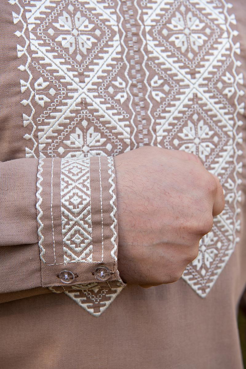 Вышиванка мужская натуральный лен 5XL (2426571359) - фото 2 Вышиванка мужская натуральный лен 5XL (2426571359) - фото 2