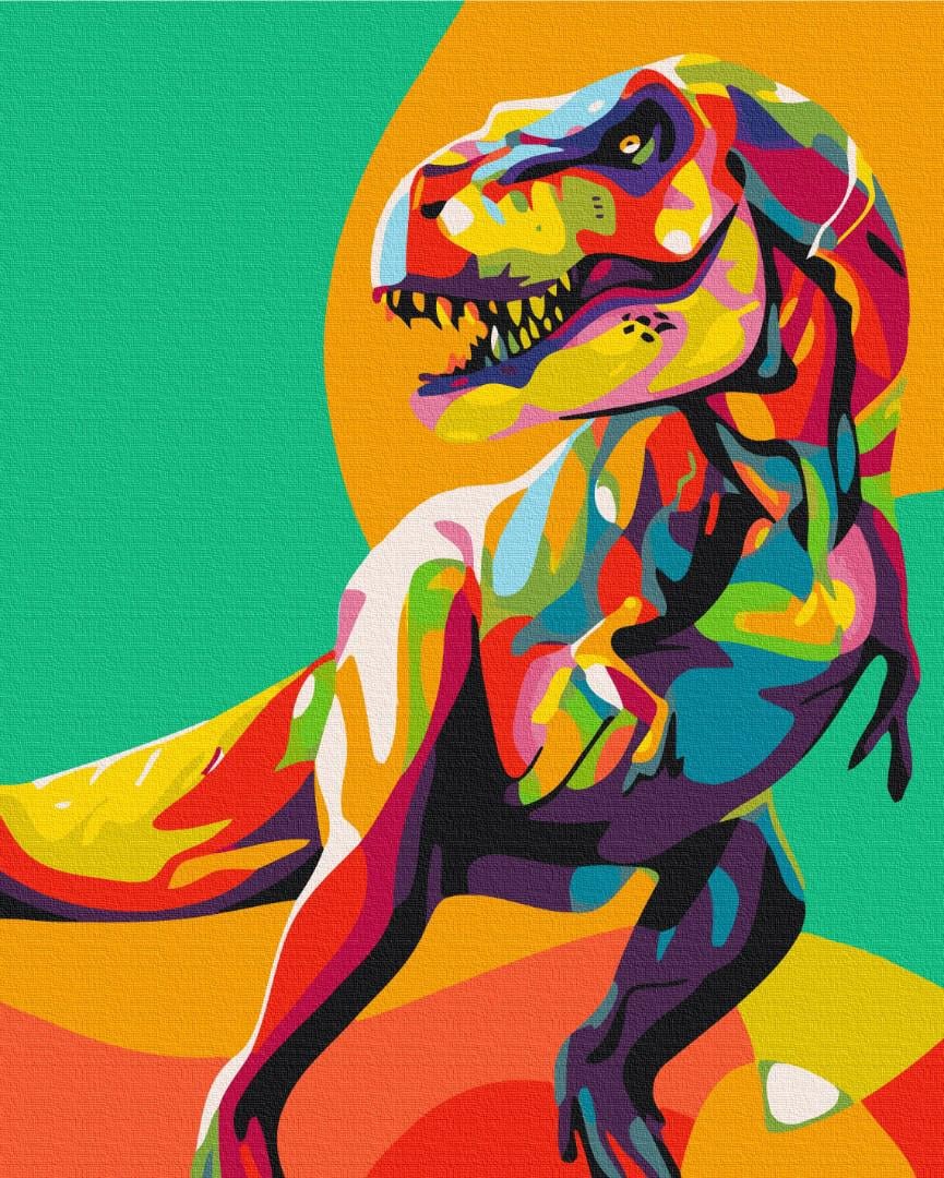 Картина по номерам Brushme Радужный тиранозавр 48x60 см (BS35668L)
