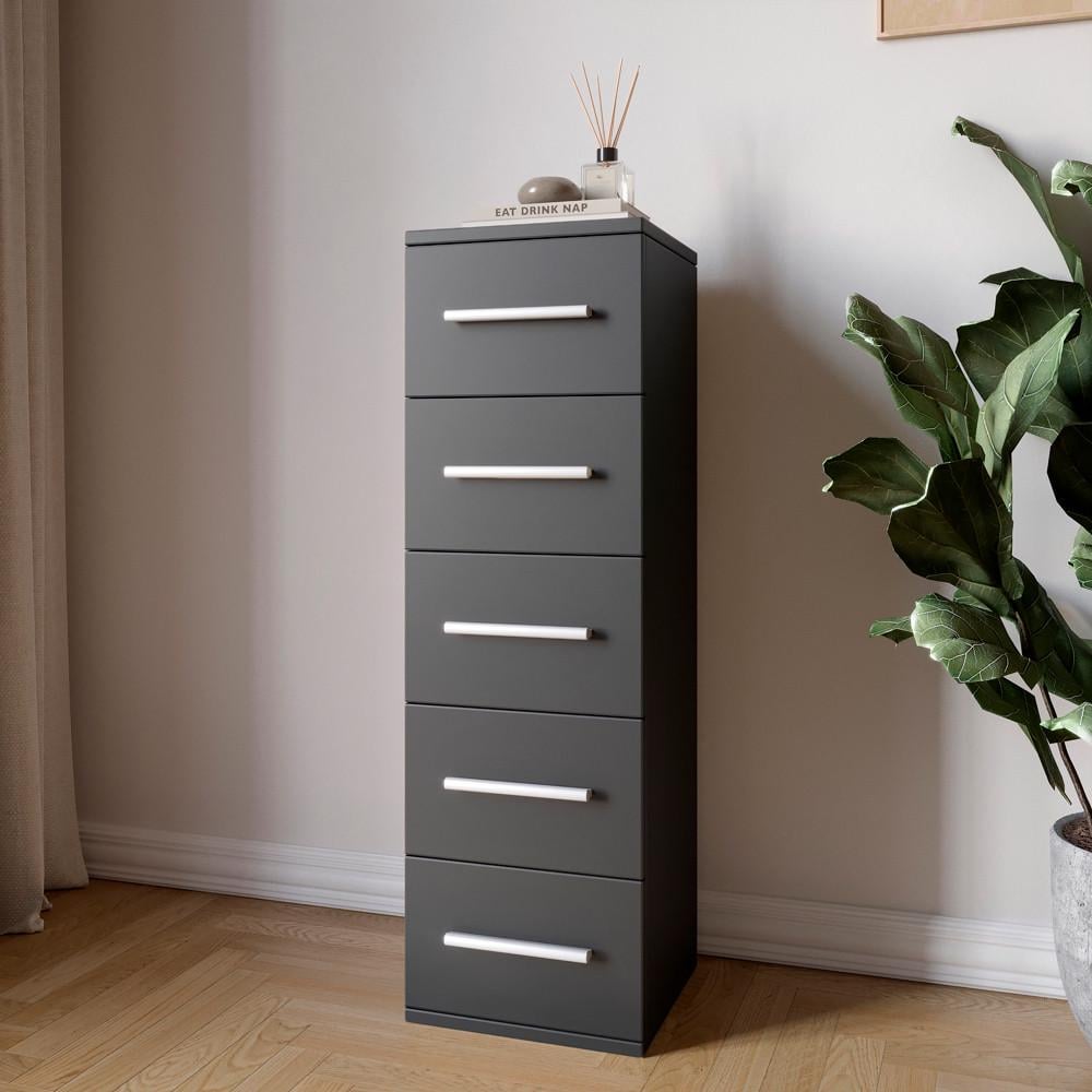 Комод М-Зон Джеко 300 5 ящиков Антрацит (MZN-031018) Комод М-Зон Джеко 300 5 ящиков Антрацит (MZN-031018)