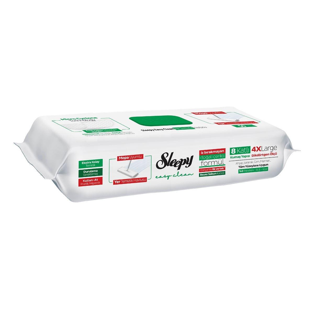 Вологі рушники для миття підлог Sleepy Easy Clean White Soap 50 шт. (000006024)