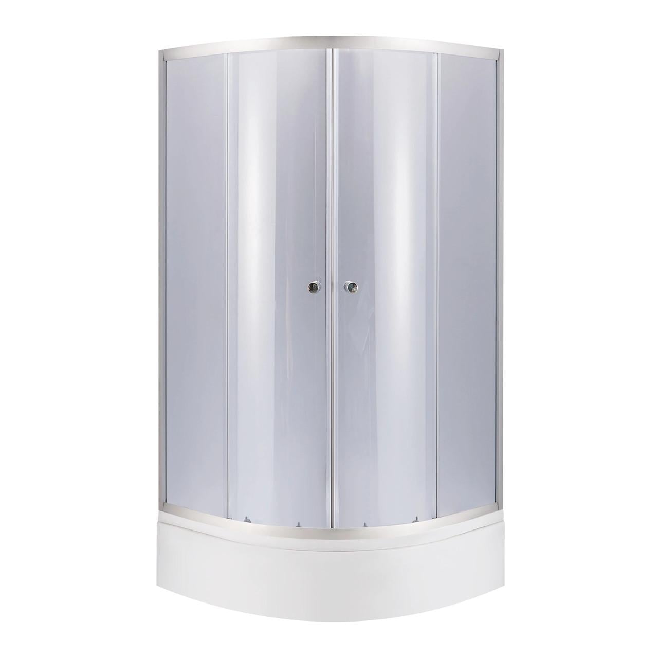 Душевая кабина Lidz Latwa SC90x90.SAT.MID.GR полукруглая/стекло тон 4 мм и душевой поддон Kapielka ST90x90x26 с панелью (3137794480)