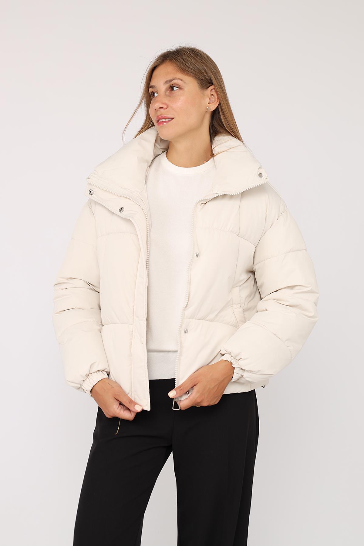 Куртка женская ЦБ-00277856 р. 54 Молочный (28422294) - фото 3