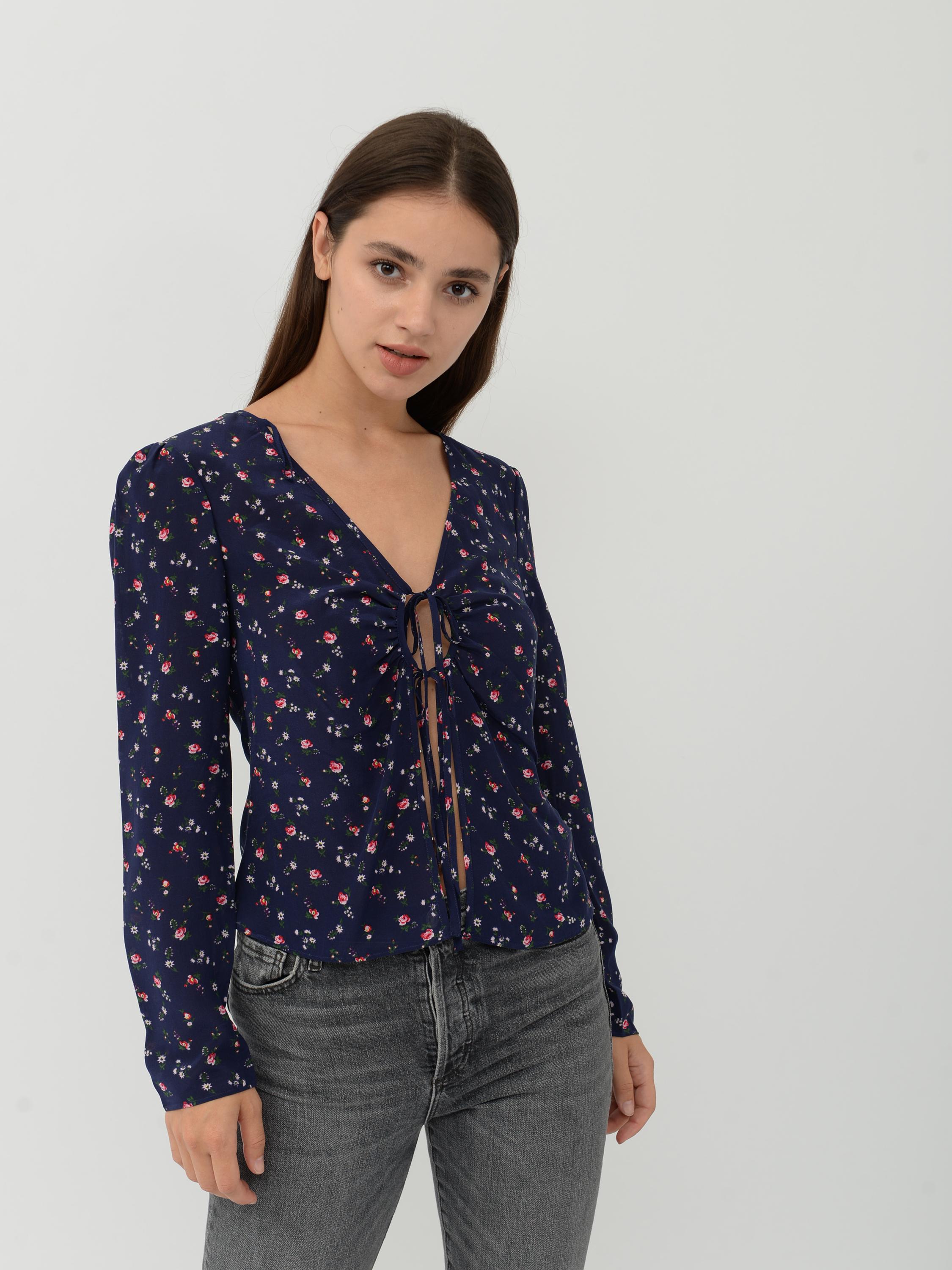 Блуза Other Stories Цветы р. 38 Темно-синий (6108767)
