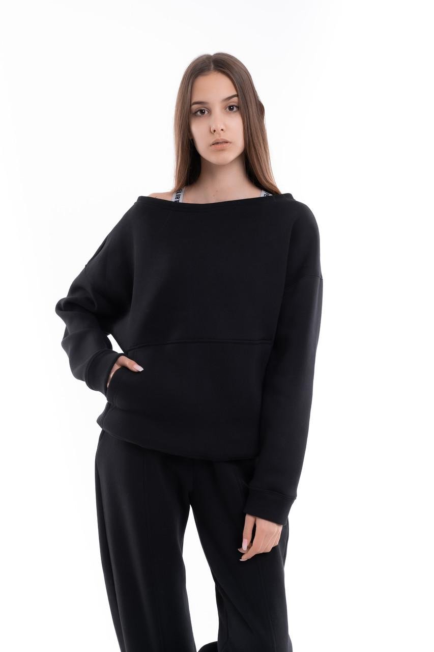 Свитшоты женский Intruder Basic oversize демисезонный на флисе Черный